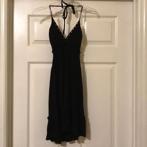 Black halter top dress